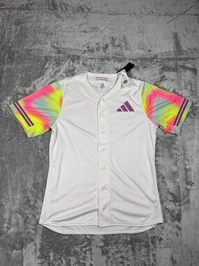 New Adidas Remember To Have Fun Baseball Jersey Men's XL White BATES 22 JJ1677